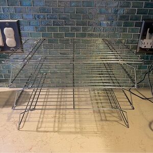 3 Silver tone Chrome Stackable Cooling Racks